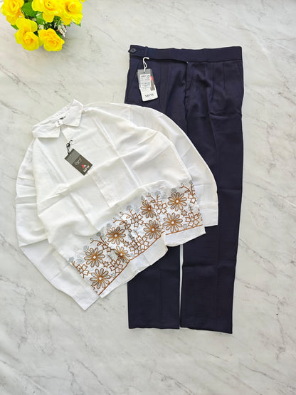 2 in 1 combo MFW lachka bottom embroidery shirts + lenin Gurkha polo fit pant buy @700 rs only