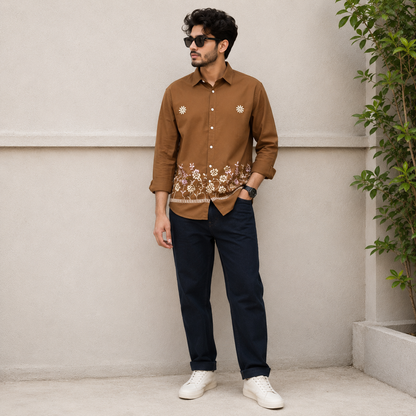 2 in 1 combo Bottom Embroidery shirts + plain mom fit jeans pant buy @600