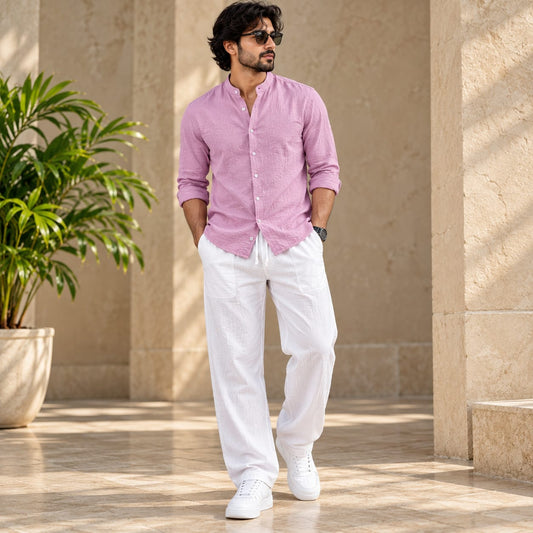 2 in 1 combo Chinese collar crush lenin shirts + lenin relax fit pant buy @600 rs only