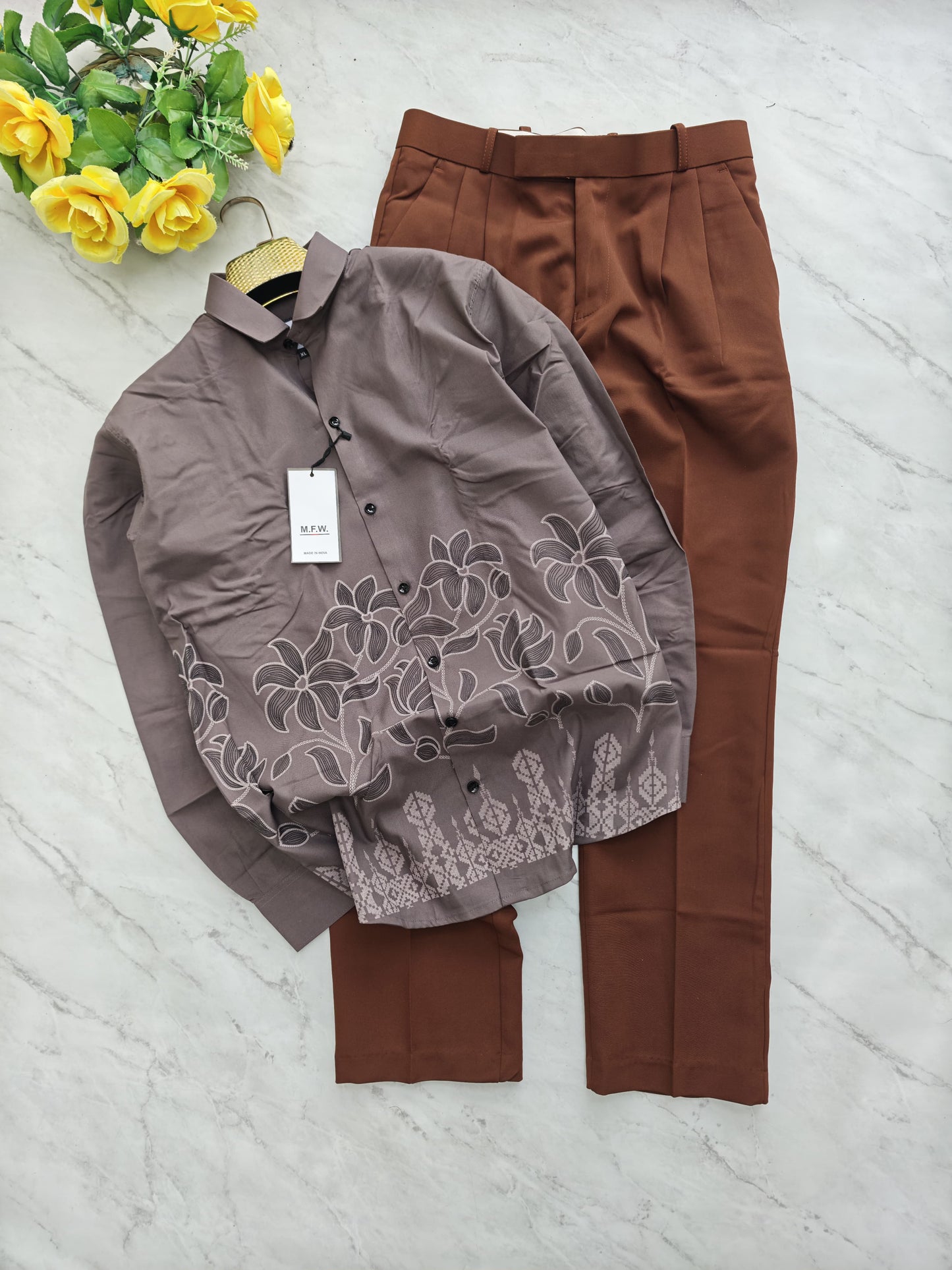 2-in-1 Bottom Printed Shirt & Korean Baggy Pant Combo ₹600 | MFW
