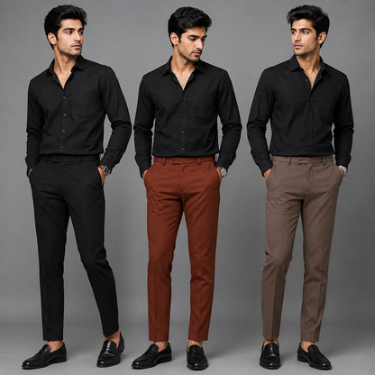 3 in 1 combo Mfw brand Penut fabric polofit pants buy 3 pcs combo @999[Black + Coffee brown+ Rust brown]