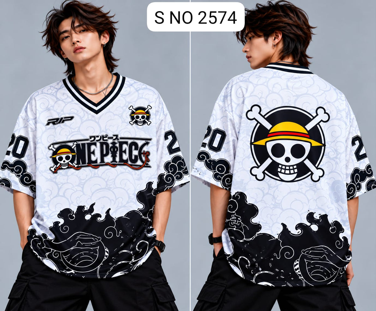 V-Neck Rib type anime printed jersey tshirts buy@250 rs only