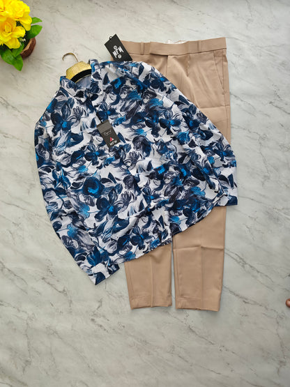2 in 1 Combo viscose printed shirts + Twill polo fit pant buy @600 rs only