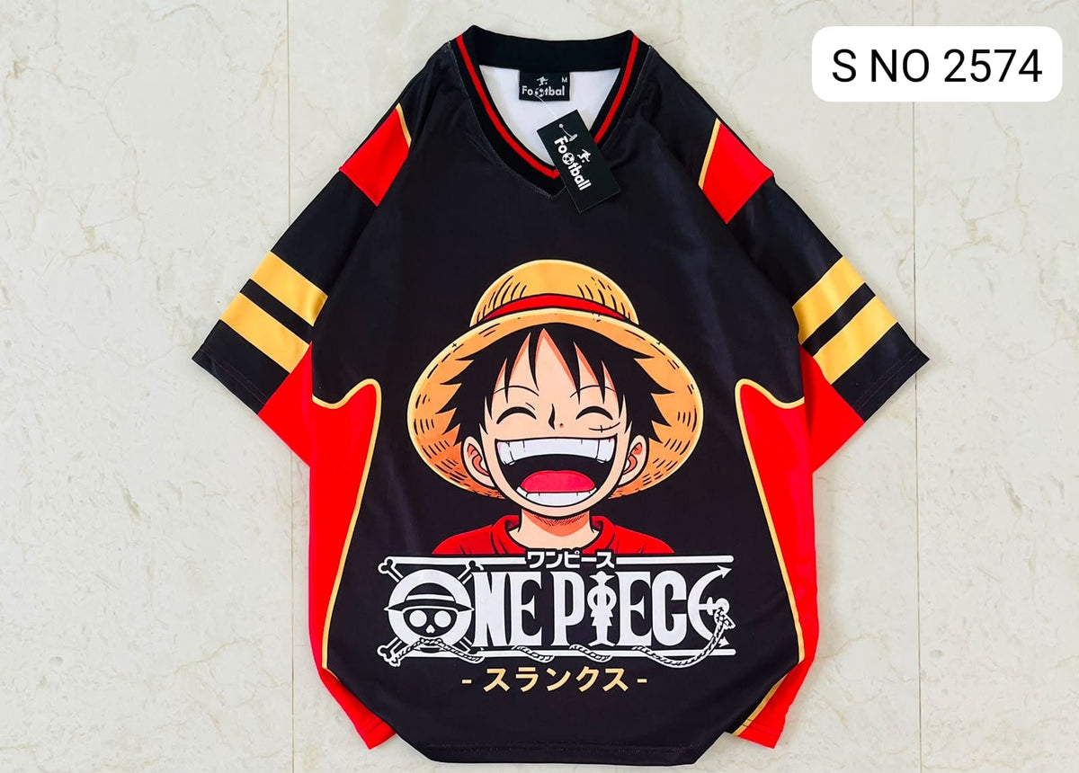 V-Neck Rib type anime printed jersey tshirts buy@250 rs only