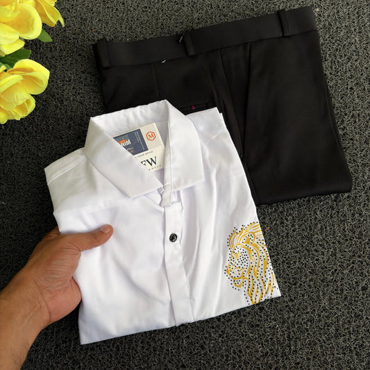 2 in 1 combo stone work party wear shirts + shine polo fit combo buy @550 rs only