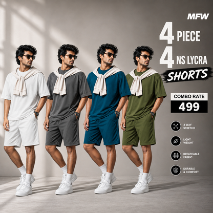 Imp NS lycra shorts combo buy 4 pcs @499 rs only ( Read description before ordering)