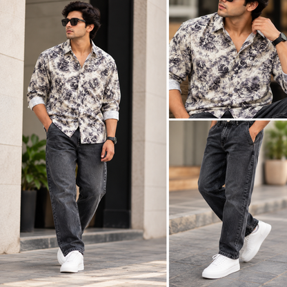 2 in 1 Combo viscose printed shirts + Side pocket mom fit jeans pant buy @600 rs only