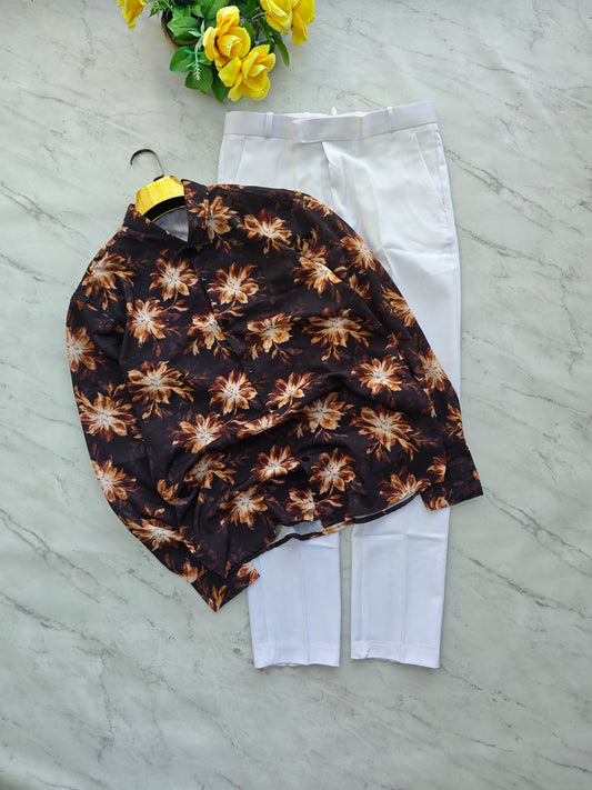 2 in 1 Combo MFW viscose printed shirts + Twill polo fit pants buy @600 rs only