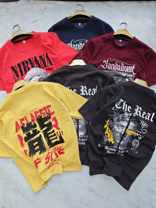 3 in 1 combo buy 3 pcs Random design Cotton tshirts buy 500 only(Read description before ordering)