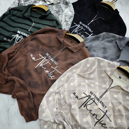 3 in 1 combo buy 3 pcs Random design full sleeve Zipper tshirts buy 500 only(Read description before ordering)