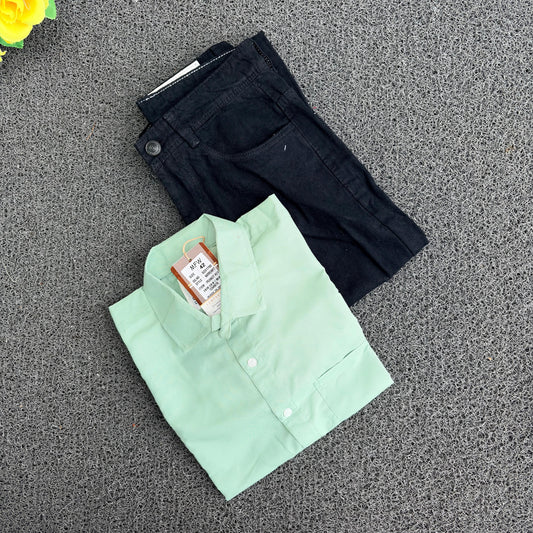 2 in 1 Combo Big size plain formal shirts + Mom fit jeans @600