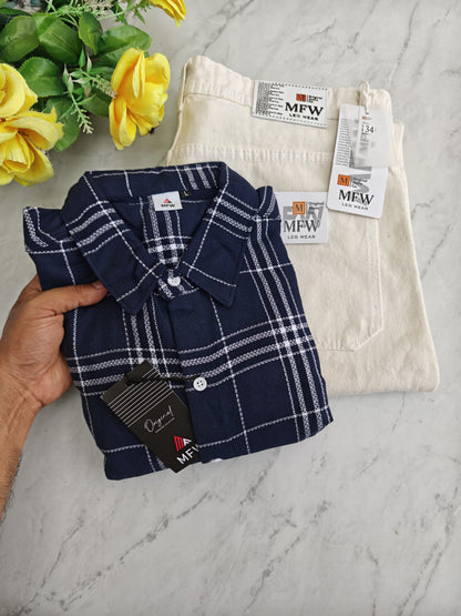 2 in 1 combo Checked shirts + mom fit jeans pant buy @600 rs only