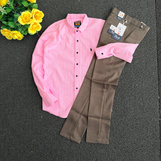 2 in 1 combo Popcorn Shirts+ Lenin polo fit pant buy @400