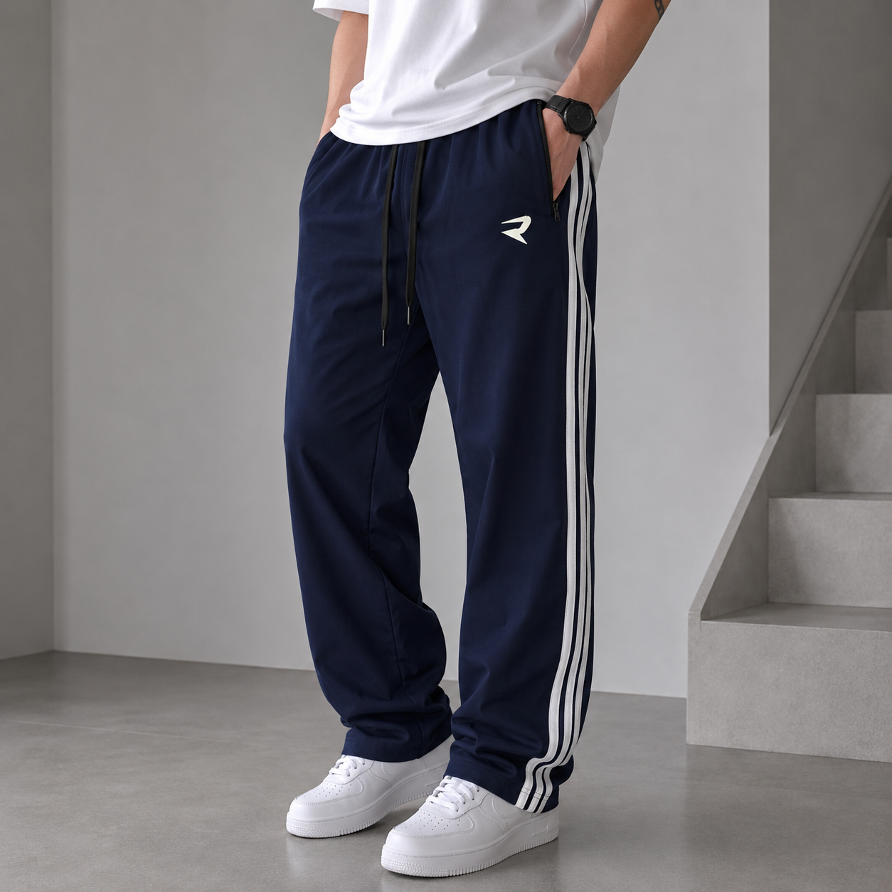 NS 3 Line baggy type track pants buy 3 pcs @499(Pls read description before ordering)[Navy]