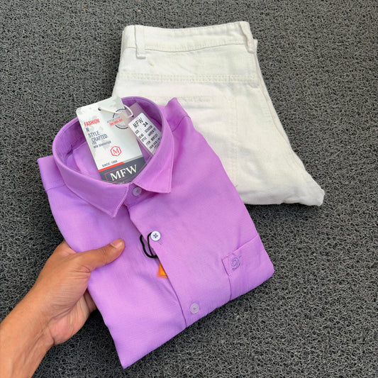 2 in 1 combo .Lenin shirts + Mom fit jeans pant combo buy @600