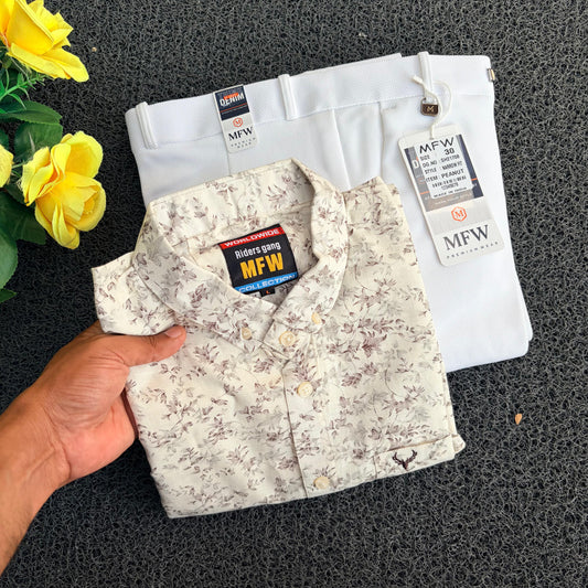 2 in 1 combo Old money Lenin printed shirts + peanut type polo fit pants buy @ combo 550 only