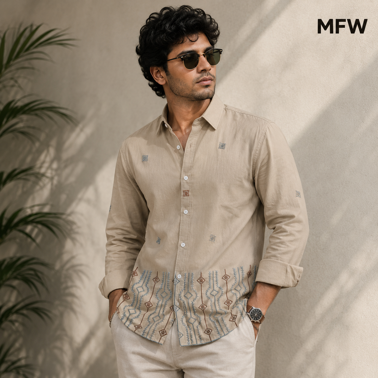 Men's Full sleeve Lachka fabric Bottom Embroidery Shirts single pcs @350 and Buy 3 pc combo @999