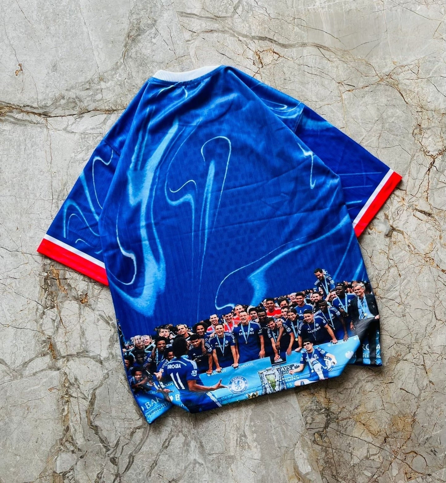 Half sleeve front and back printed football jersey buy @200