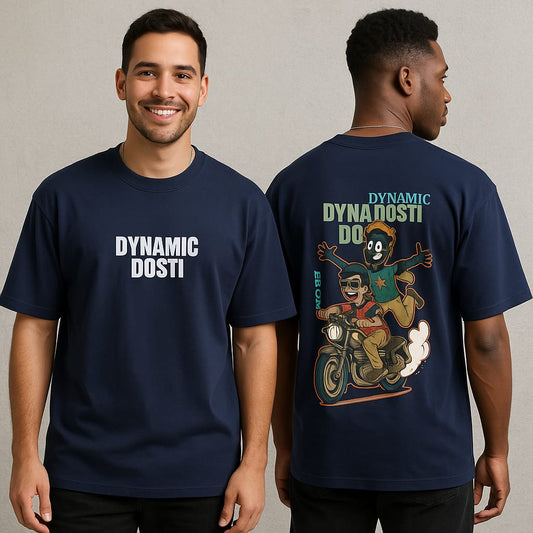 Dynamic design Round neck Front and back Printed droup shoulder Tshirt 1 pc @199 and 3 pcs @ 499