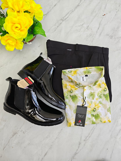 3 in 1 combo MFW Lenin printed shirts + korean baggy pants + boots buy @999 only