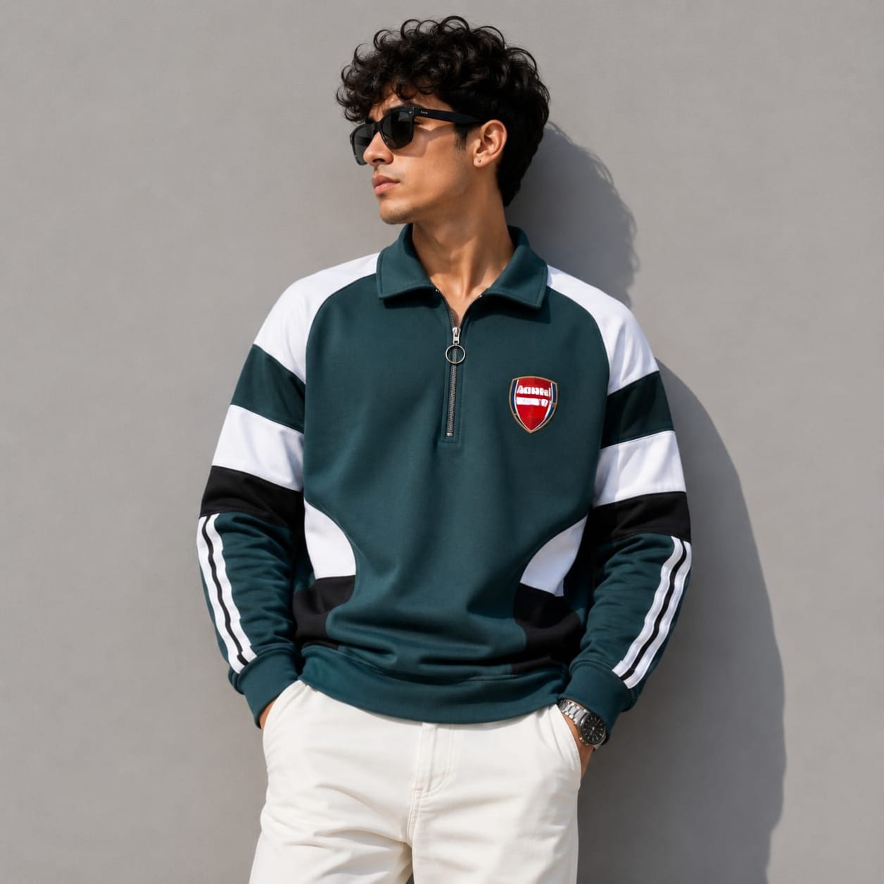 Men's korean Collar printed premium old money Zipper Full sleeve tshirts@249 (Fabric Reference – Please Read Description)