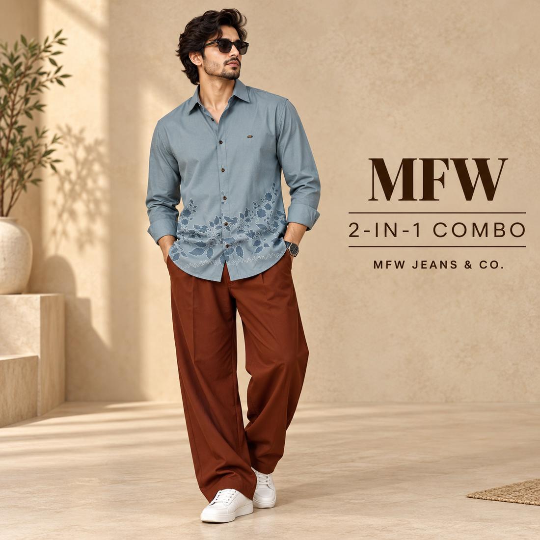 2 in 1 combo MFW bottom printed shirts + korean Baggy pants buy @600 r ...