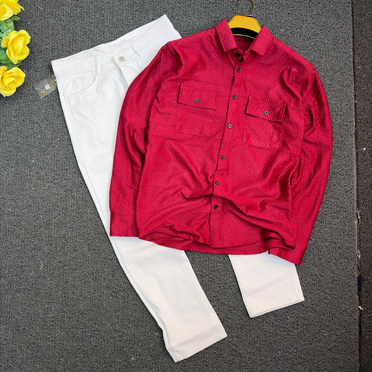 2 in 1 combo Double pocket shirts + mom fit jeans buy @600
