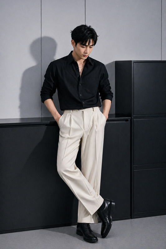 Mfw Premium Korean baggy pants single pcs @450 and Buy 3 pcs combo @1200rs (Beige)