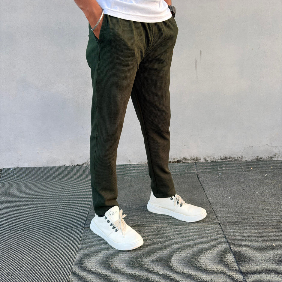 Popcorn track pants buy 3 pcs @499(Green)