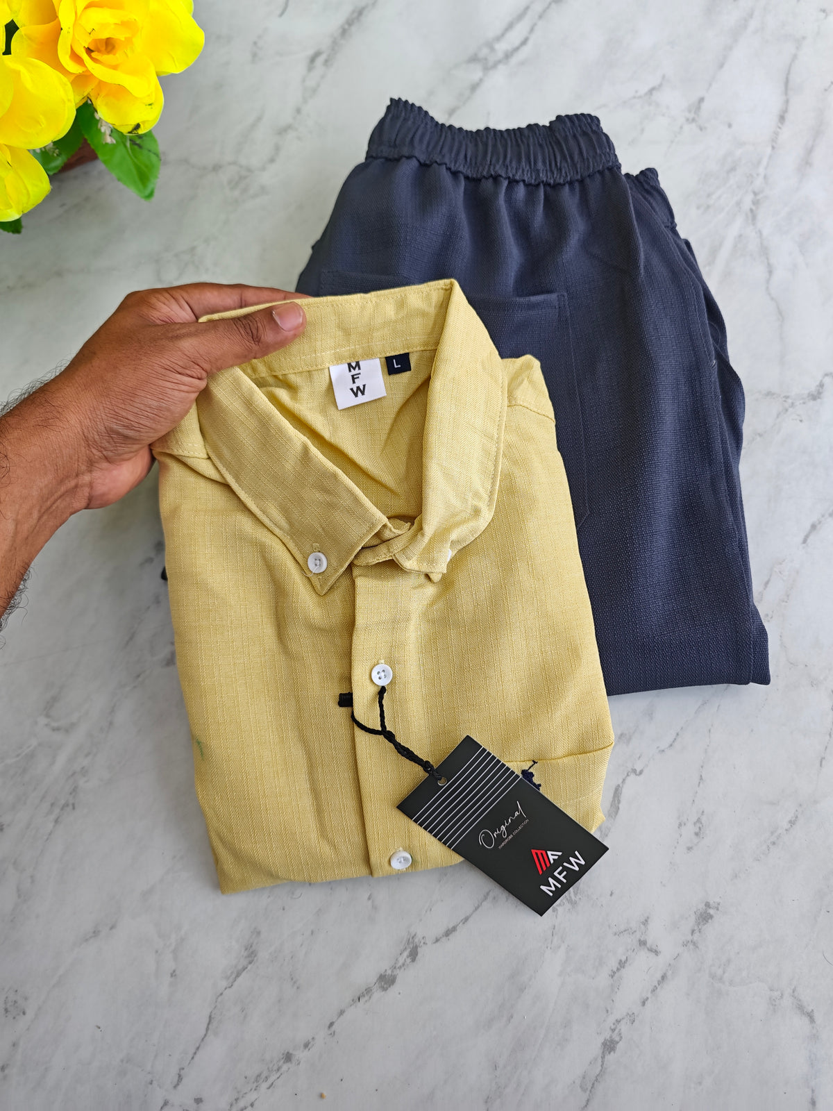 2 in 1 Combo MFW Lenin shirts + lenin relax fit pant buy @500 rs only
