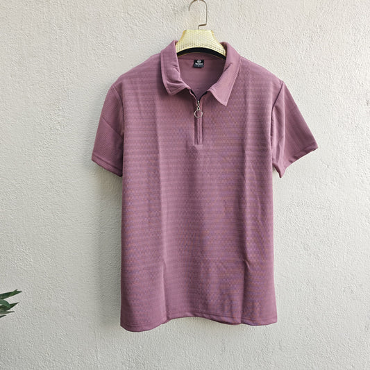 Men's korean Collar  old money Zipper Half sleeve Tshirt 1 pc @199 and 3 pcs @ 499( AI Model Wearing Pose Only – Check Description for other details)