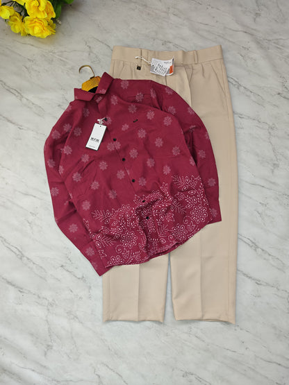 2 in 1 combo MFW bottom printed shirts + korean Baggy pants buy @600 rs only