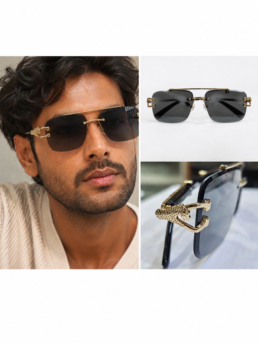 Mfw Rimless sunglasses buy @150 rs only (Gold color)