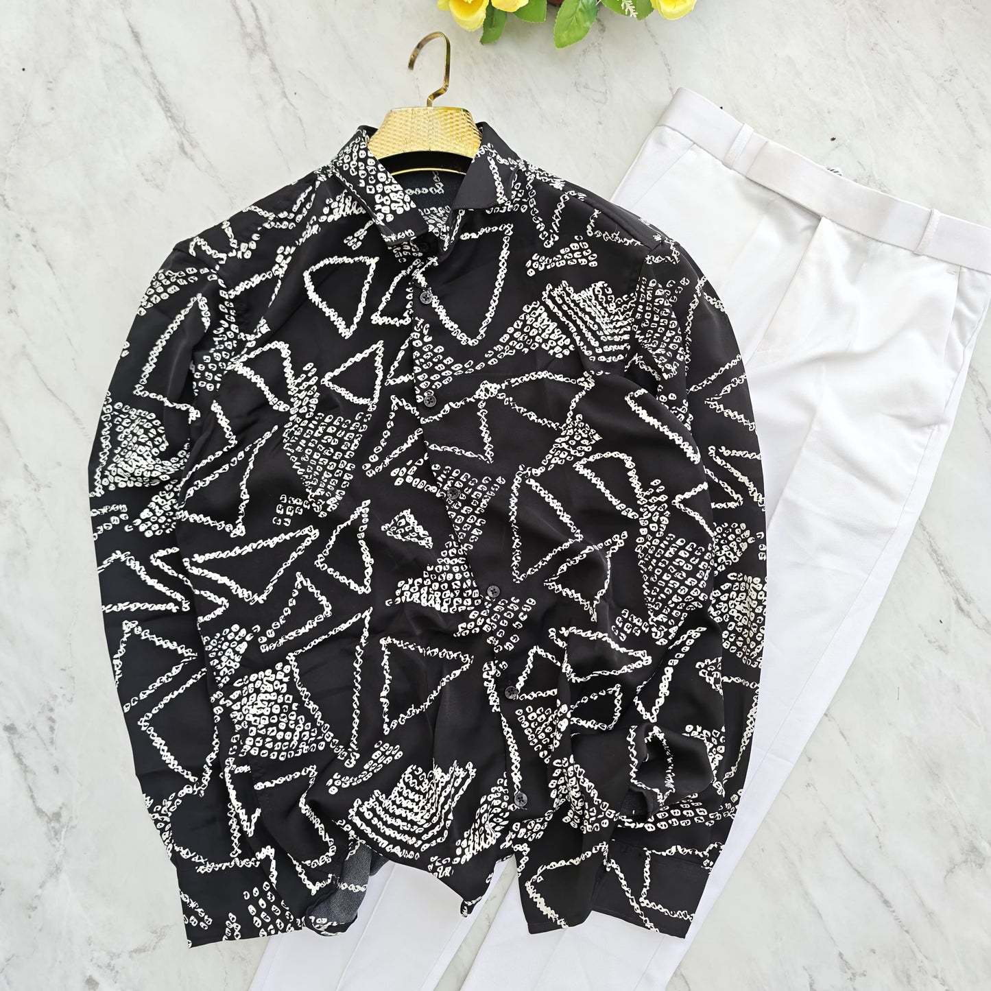 2 in 1 combo MFW viscose printed shirts + twill fabric polo fit pants combo buy @600 rs only