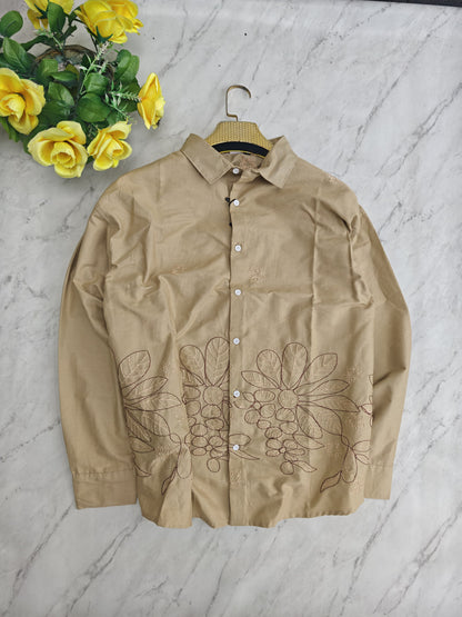 Men's Full sleeve Cotton Bottom Embroidery Shirts single pcs @350 and Buy 3 pc combo @999