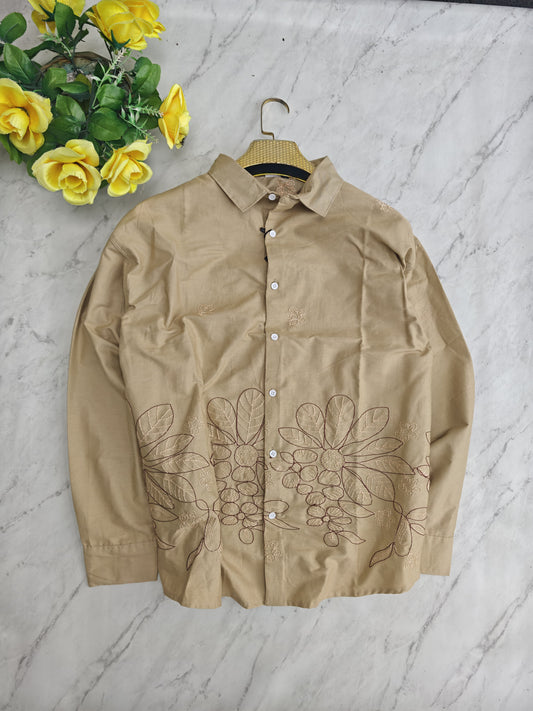 Men's Full sleeve Cotton Bottom Embroidery Shirts single pcs @350 and Buy 3 pc combo @999