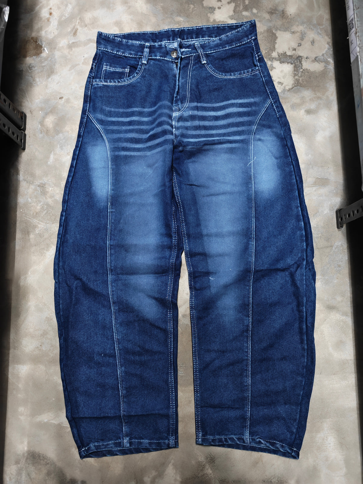 MFW whisker type barrel fit jeans pants buy @450 rs only[D.Blue]