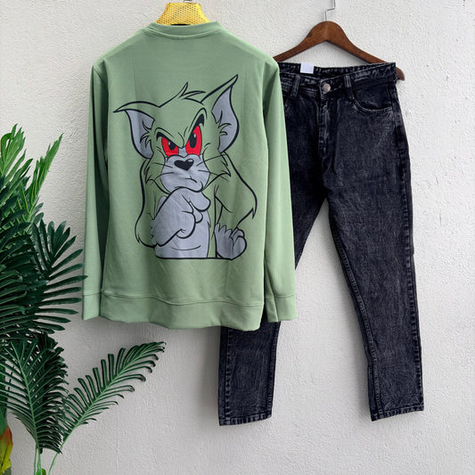 2 in 1 combo Full sleeve Printed tshirt + mom fit jeans combo @499 only