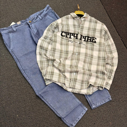 2 in 1 combo MFW Embroidery shirts + mom fit jeans buy @600 only