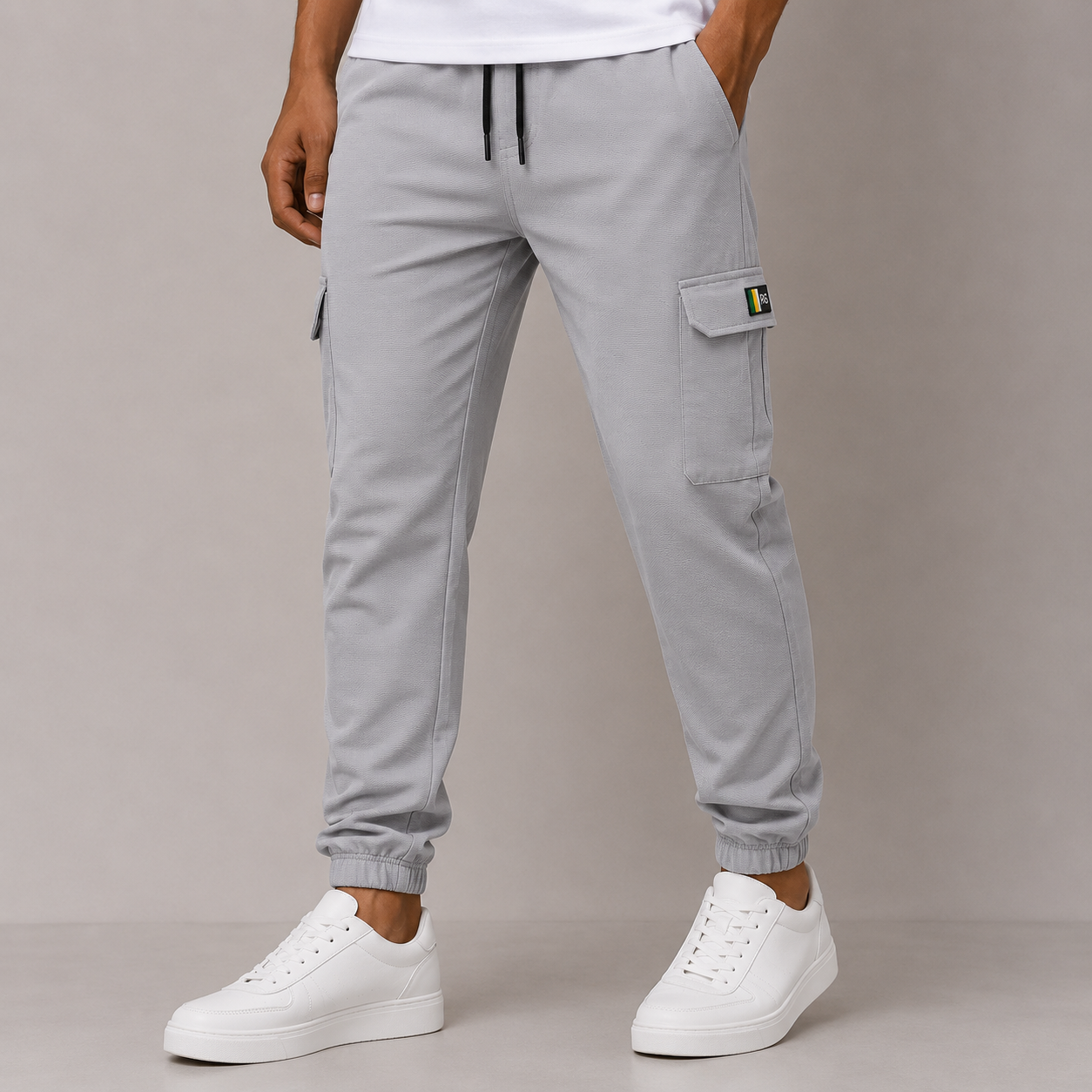 6 pocket twill fabric joggers pants buy @300rs [Ash]