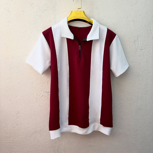 Men's korean Collar  old money Zipper Half sleeve Tshirt 1 pc @199 and 3 pcs @ 499