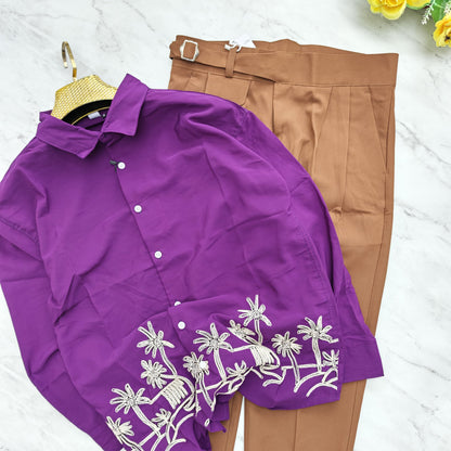 2 in 1 combo MFW bottom embroidery shirts+ gurkha type polo fit pant combo buy @700 rs only