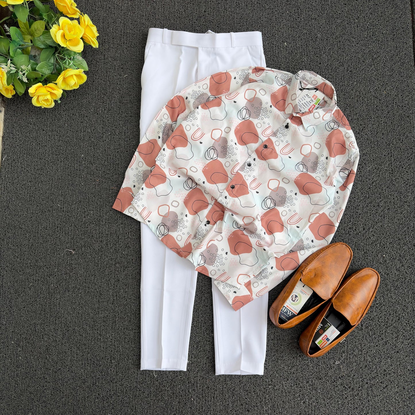 3 in 1 combo Printed shirts + shining polo fit pants + loafers combo buy @900 only