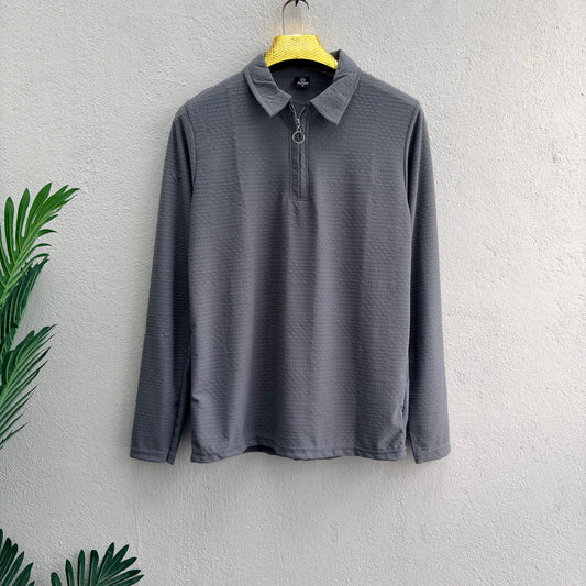 Men's  Full sleeve old money Zipper polo tshirt buy 3 pcs @499 and 1 pcs @199