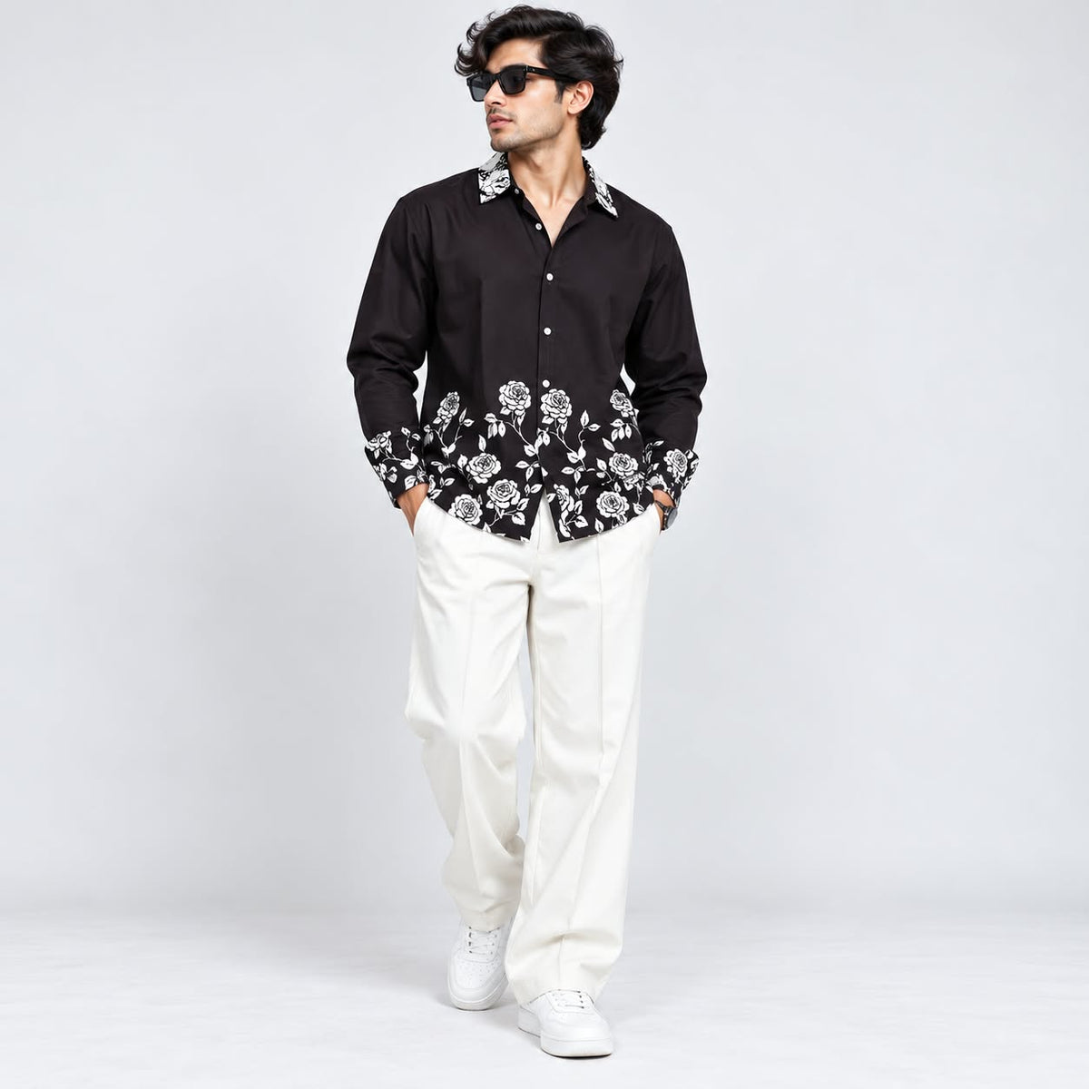 2 in 1 combo viscose bottom printed shirts + korean baggy pant buy @600 rs only