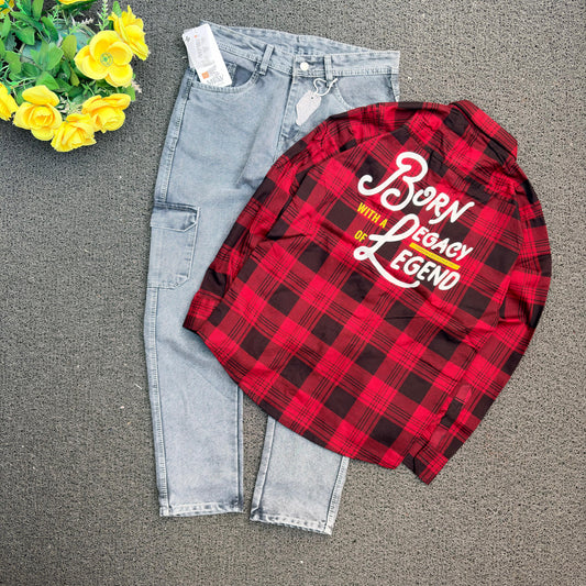 2 in 1 combo back Printed shirts + 6 pocket mom fit jeans buy @600 only