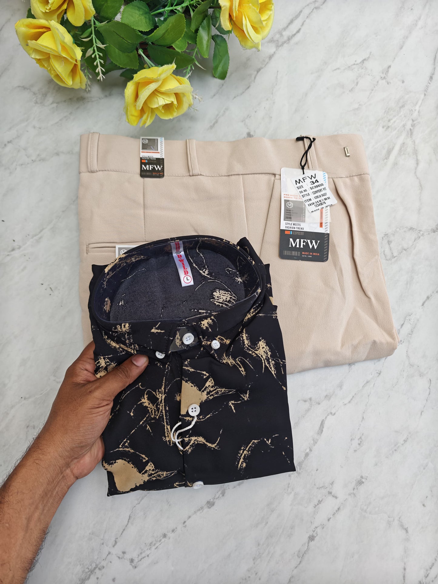 2 in 1 combo viscose shirts+ korean baggy pants combo buy @600 rs