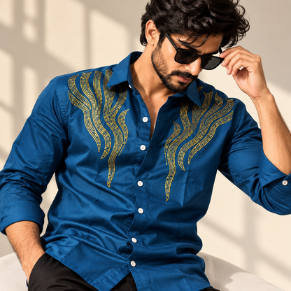 Mfw party wear stone work Shirts single pcs @350 and Buy 3 pc combo @999
