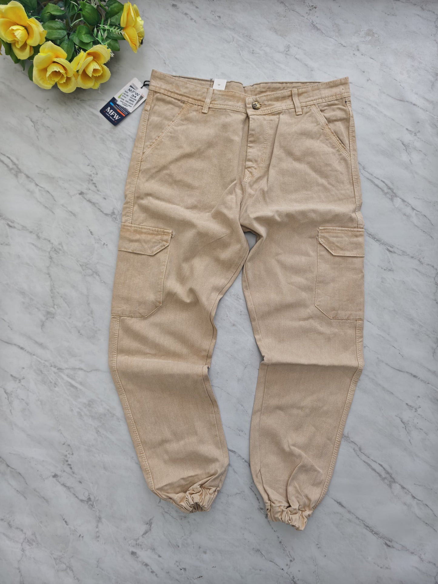 Mfw 6 pocket mom fit denim joggers cargo pants buy @500 rs only