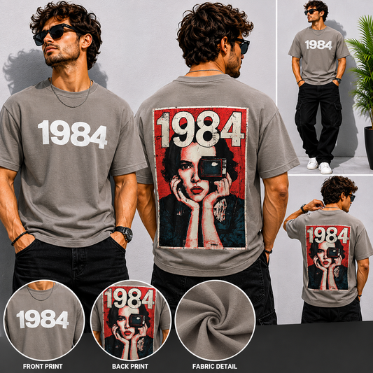 Round neck Front and back print drop shoulder Tshirt 1 pc @199 and 3 pcs @ 499